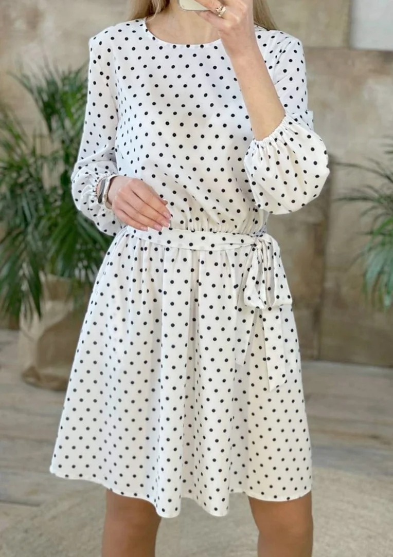 

Fashions • Платье в горошек Софи Fashions  белый (8020-фг, Fashions • Платье в горошек Софи Fashions 46-48 белый (8020-фг)