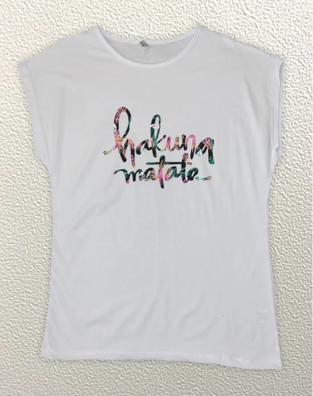 

Жіноча Футболка HAZARD Hakuna matata біла Батал 211518 (3XL (54))