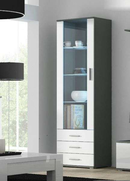 

Напольная витрина Soho 1 Cama Серый матовый + Белый глянец