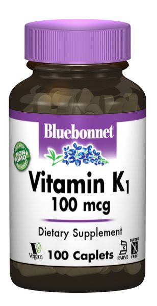 

Витамин К1 100mcg Bluebonnet Nutrition 100 капсул