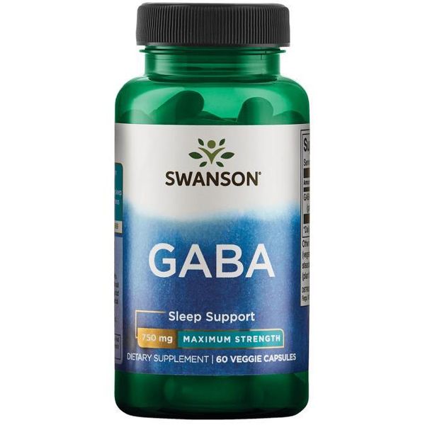 

ГАМК Swanson GABA Maximum Strength 750 mg 60 капсул