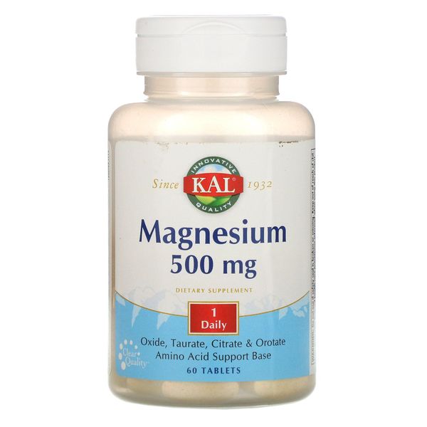 

Магний KAL Magnesium 500 mg 60 таблеток