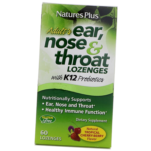 

Adults Ear Nose & Throat Nature's Plus 60леденцов Тройная ягода (72375009)