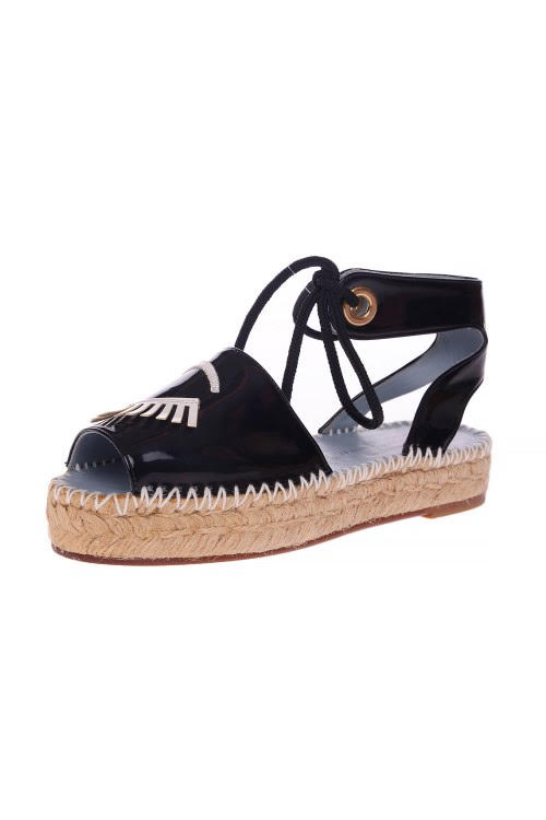 

Босоножки Chiara Ferragni Womens Leather Sandals Black размер 37 стелька 24 см черный (SW-0231)