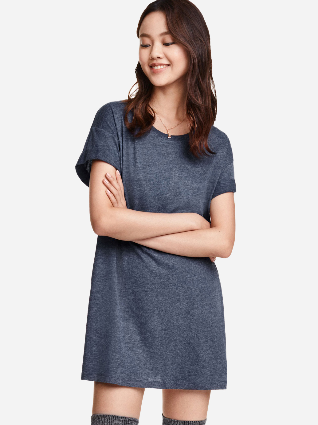 

Футболка H&M 0240670_син.мел  Синяя, Футболка H&M 0240670_син.мел S Синяя