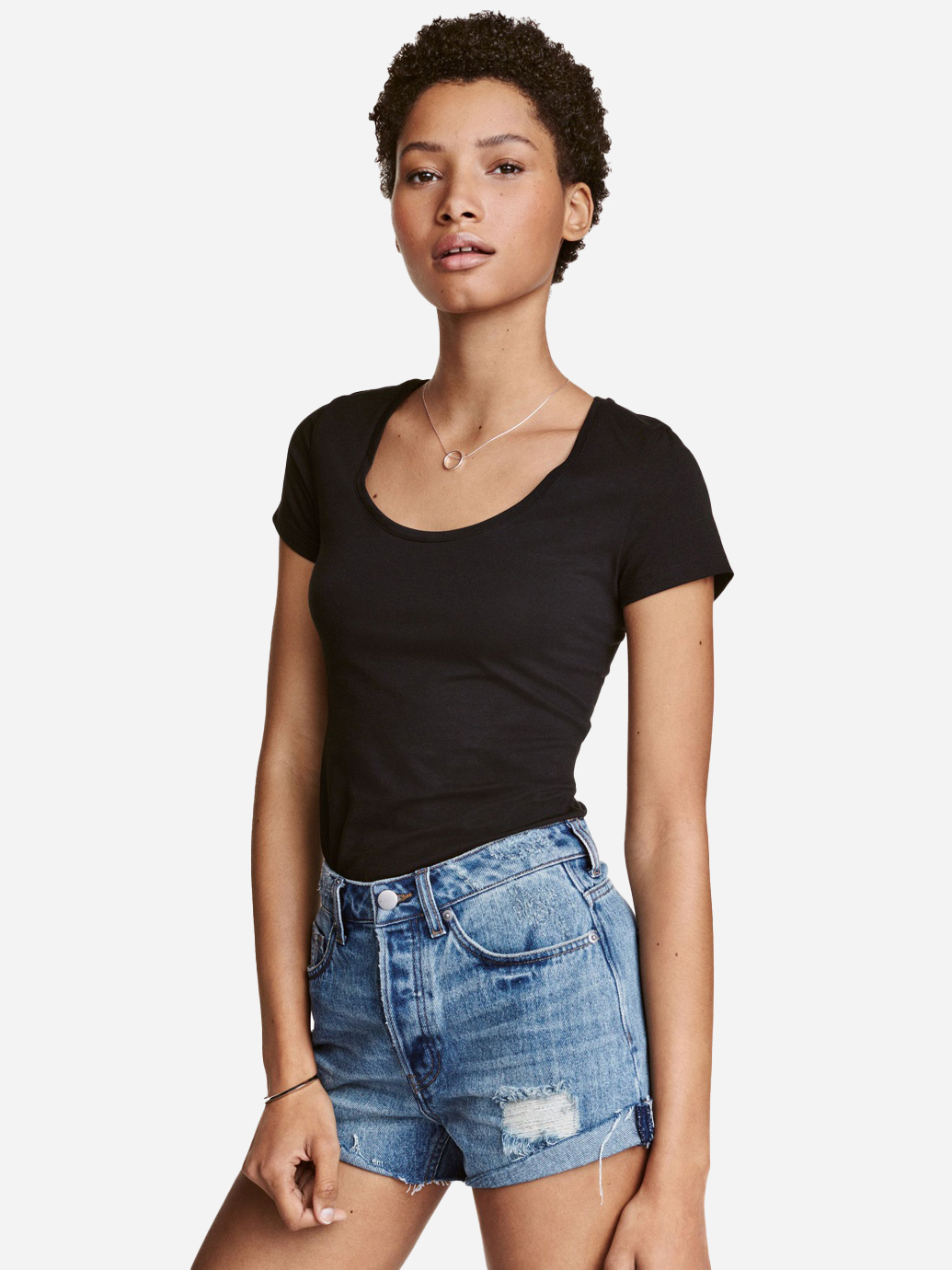 

Футболка H& 0439650_черн  Черная, Футболка H&M 0439650_черн M Черная