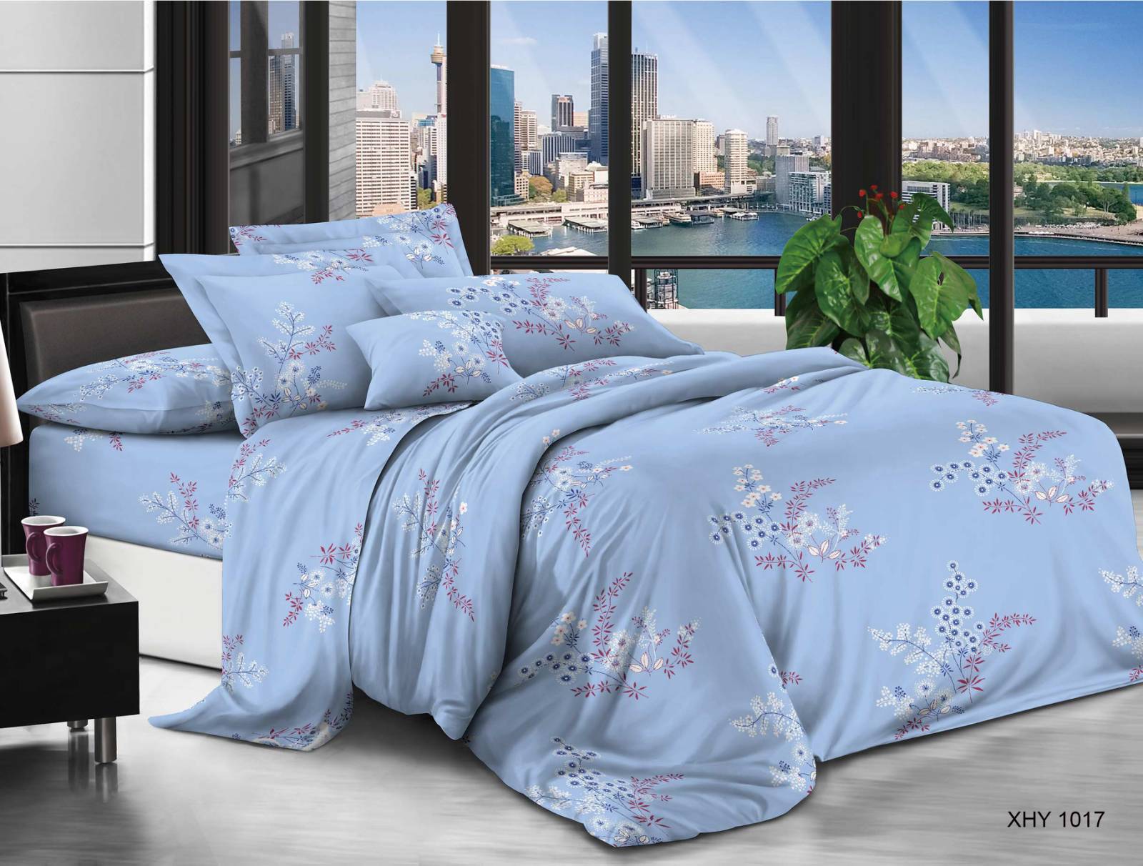 

Комплект постельного белья Modern Микросатин 15-0278 Cornflower field King Size