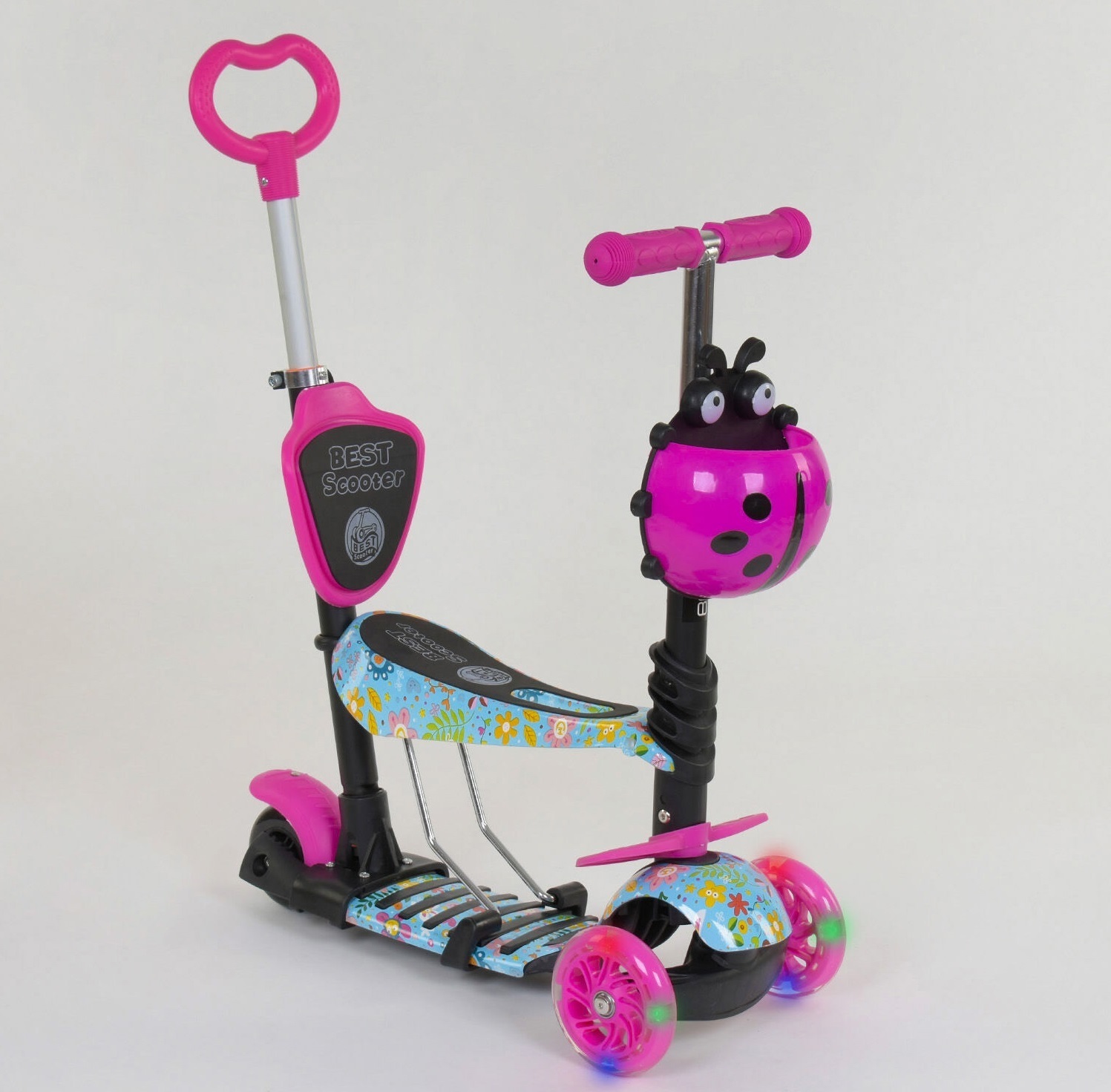 

Самокат 5 в 1 Best Scooter Flowers 26901 Pink / Mint (26901)