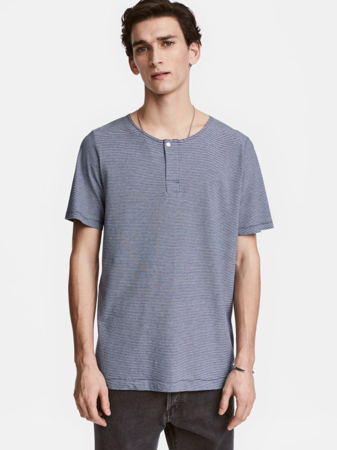 

Футболка H&M 0469035-10 M Синяя полоска