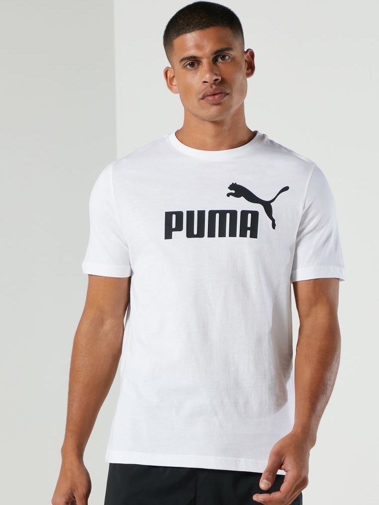 Акція на Футболка Puma Ess Logo Tee 58666602 M Puma White від Rozetka