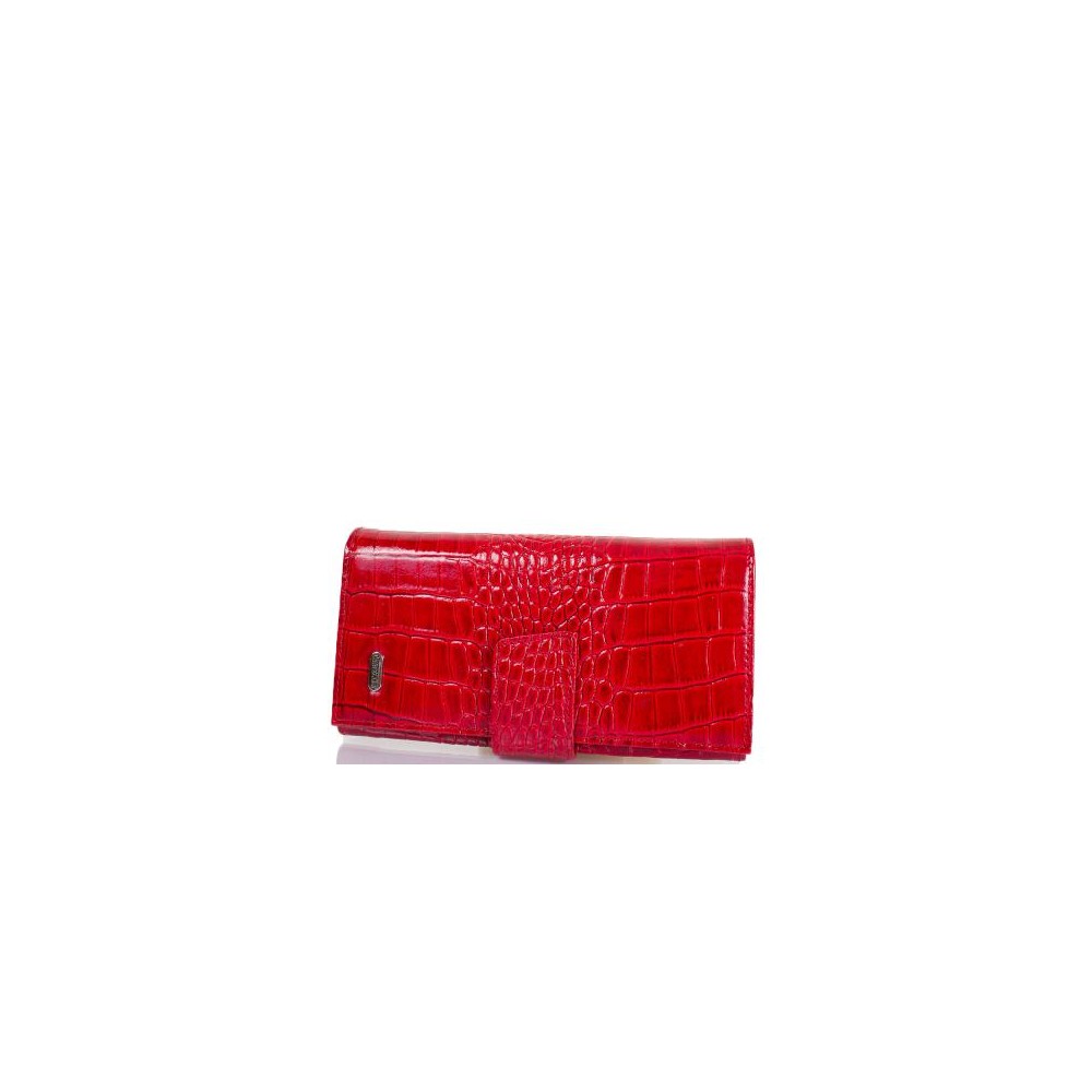 

Кошелек женcкий кожаный CANPEL 700-142 красный кроко лак