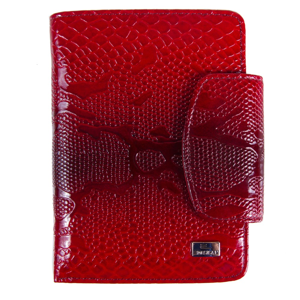 

Кошелек женский кожаный Desisan 086-500 красный узор лак