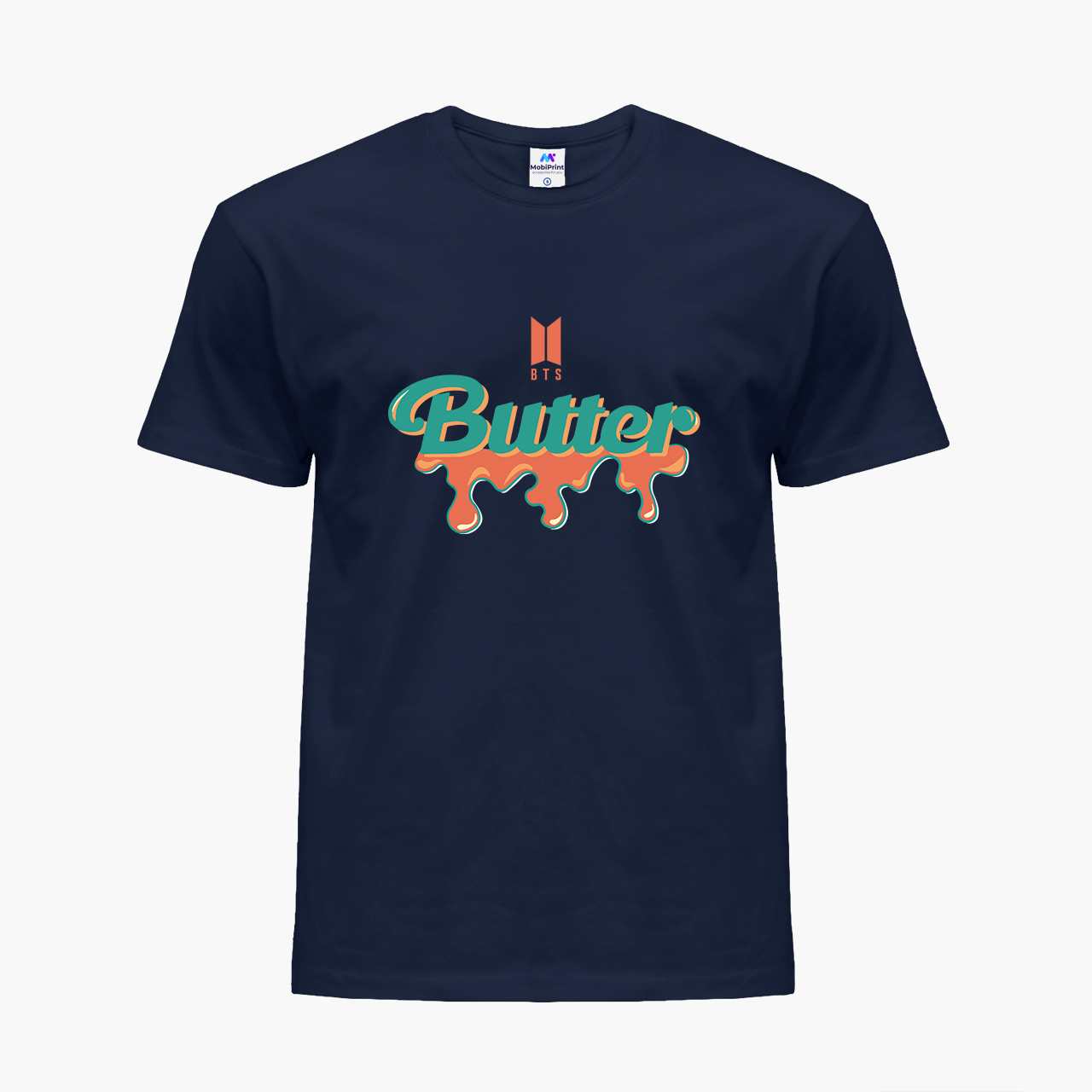 

Детская футболка для девочек БТС (Butter BTS) (25186-3267-82) 146-152 см Хлопок Темно-синий