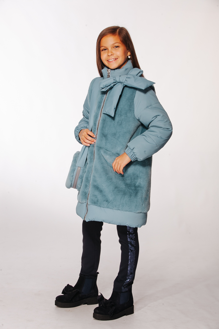 

Пальто зимнее Lukas Kids с отстегивающимся капюшоном и мехом 128 морской волны (9305)