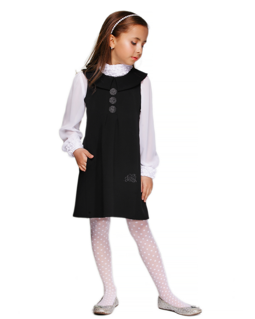 

Платье Lukas Kids с горохами по переду 134 черное(7209ч)