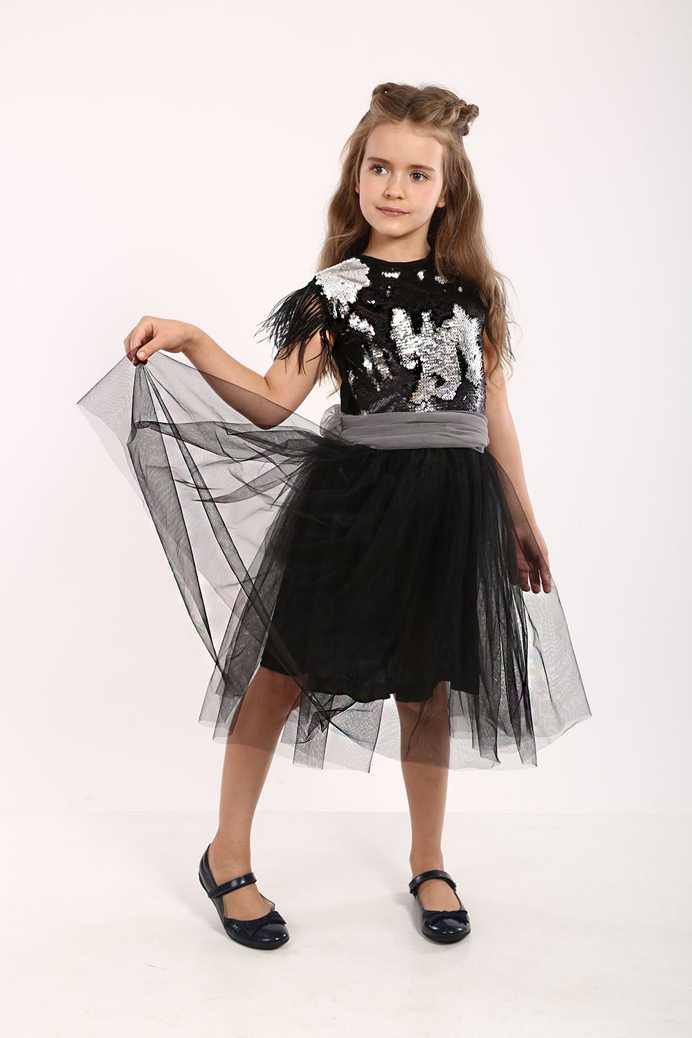 

Платье Miniboss с пайетками 134 черное (51-511)