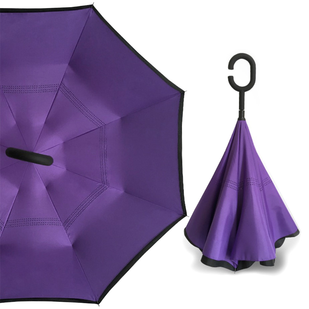 

Зонт наоборот Up-Brella Фиолетовый смарт-зонт обратного сложения с эргономичной ручкой умный зонт (F_2907-13291)