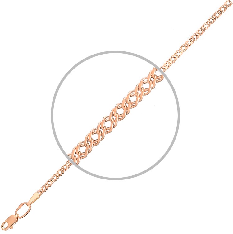 

Золотая полновесная цепочка Двойной ромб с алмазной гранью M50106203041-40