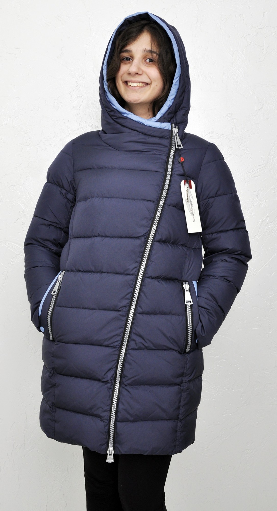 

женский пуховик Snowimage P501 цвет синий, женский пуховик Snowimage P501 цвет синий L