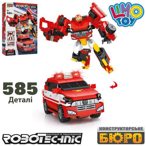 

Конструктор Limo Toy 2в1, робот21,5см, машина 17,5см, 585 дет (KB165)