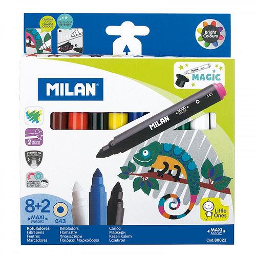 

Фломастеры цветные Milan Magic 8+2 шт (80023)