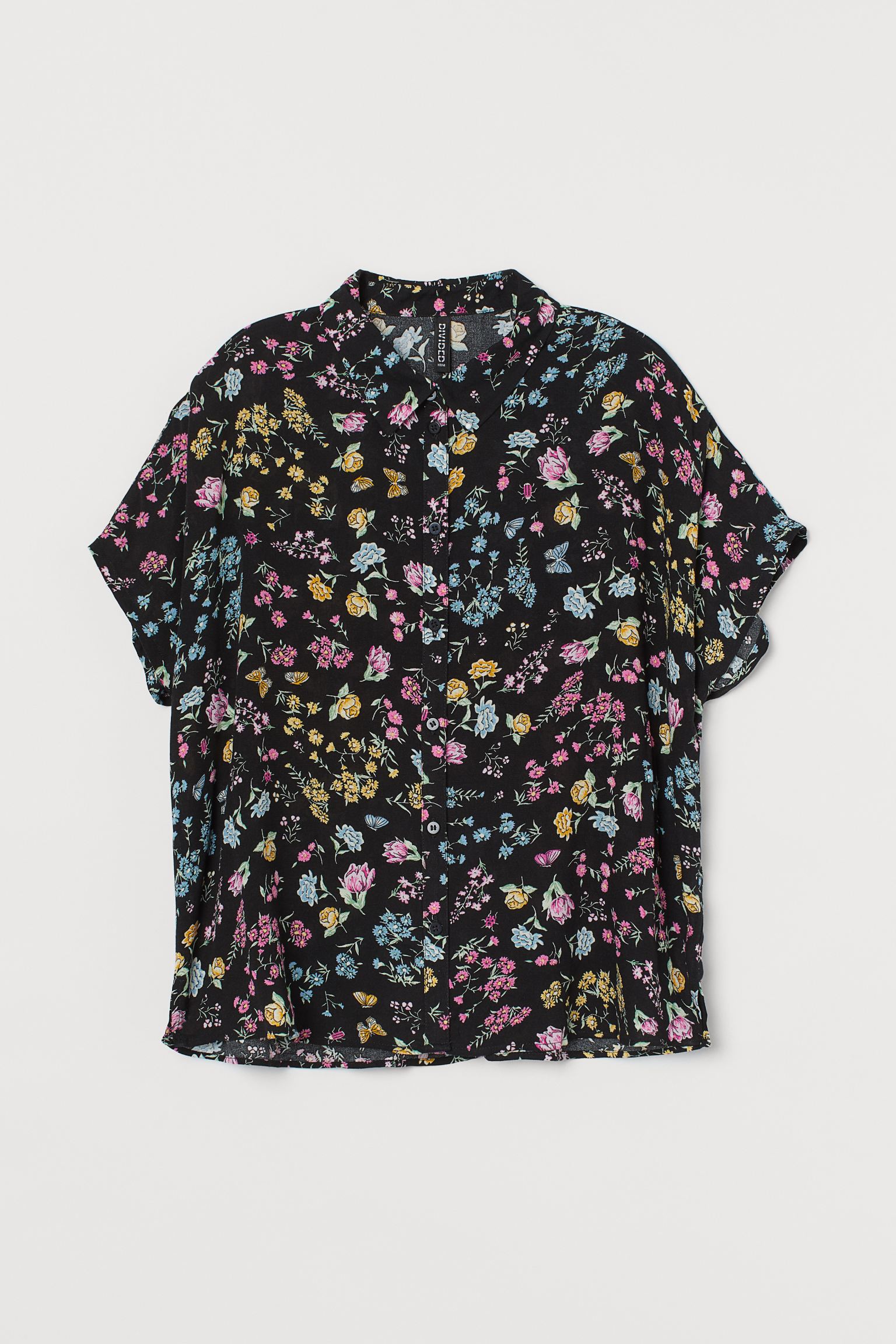 

Блуза H&M  черный цветы 12068387691, Блуза H&M XS черный цветы 12068387691