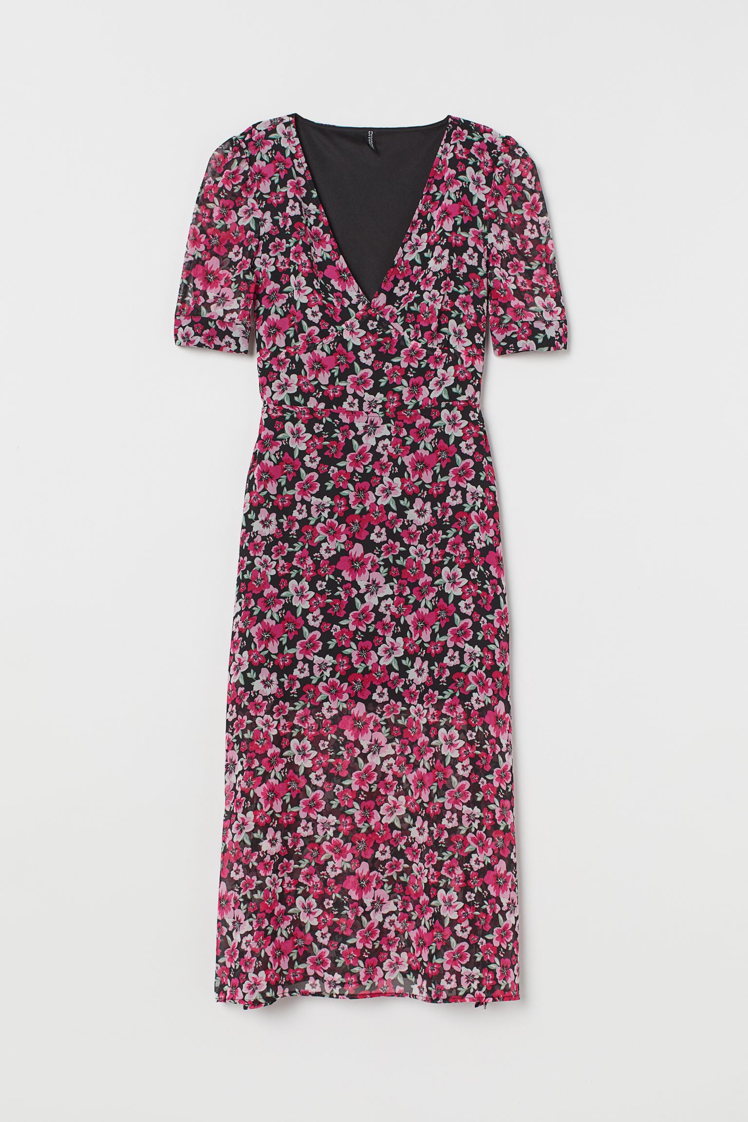 

Платье H&M  черный розы 15068291471, Платье H&M 38 черный розы 15068291471