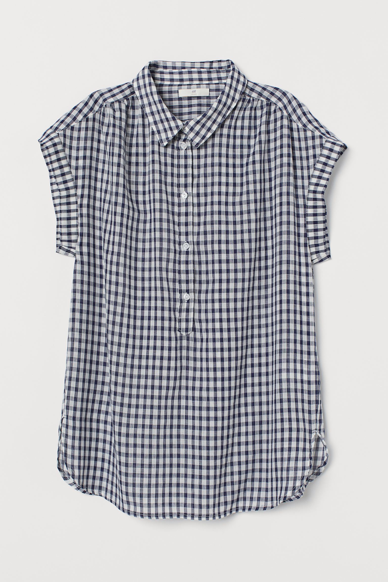 

Блуза H&M  бело темно синий клетка 17067515600, Блуза H&M 38 бело темно синий клетка 17067515600