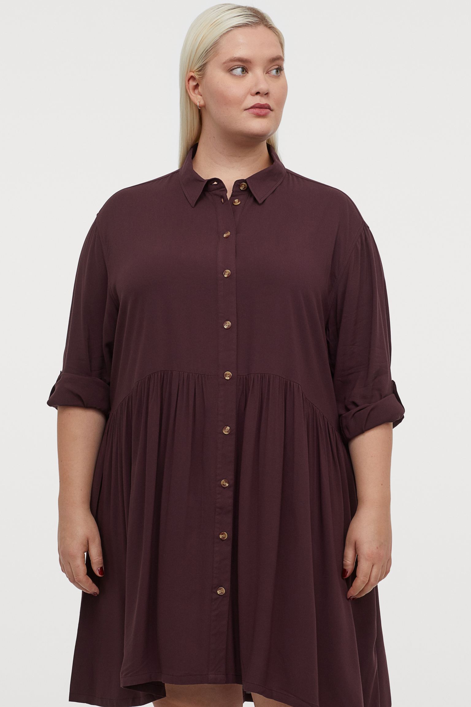 

Платье рубашка H&M 3XL бордовый 9028654302