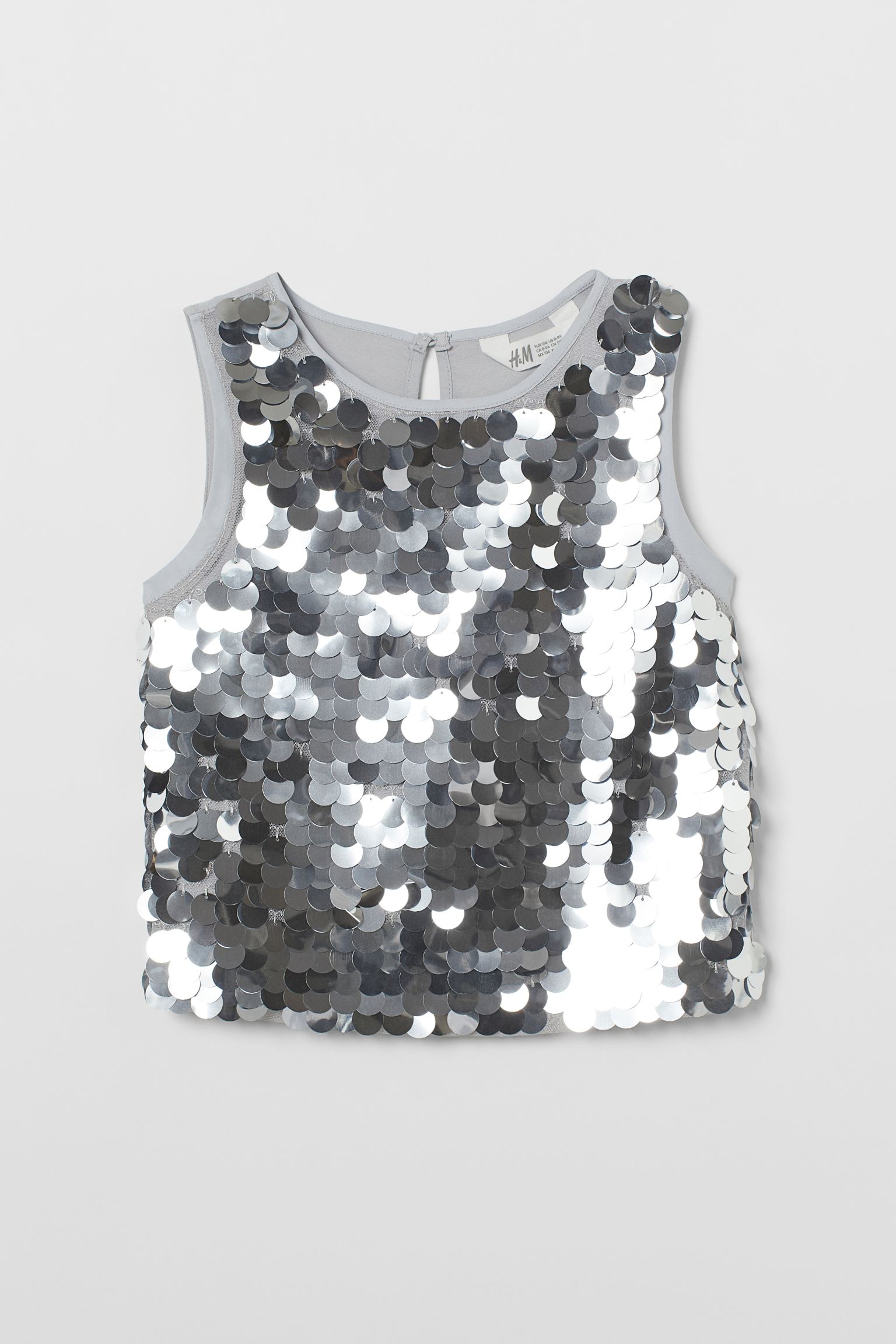 

Майка H&M 152см серый пайетки 25057818066