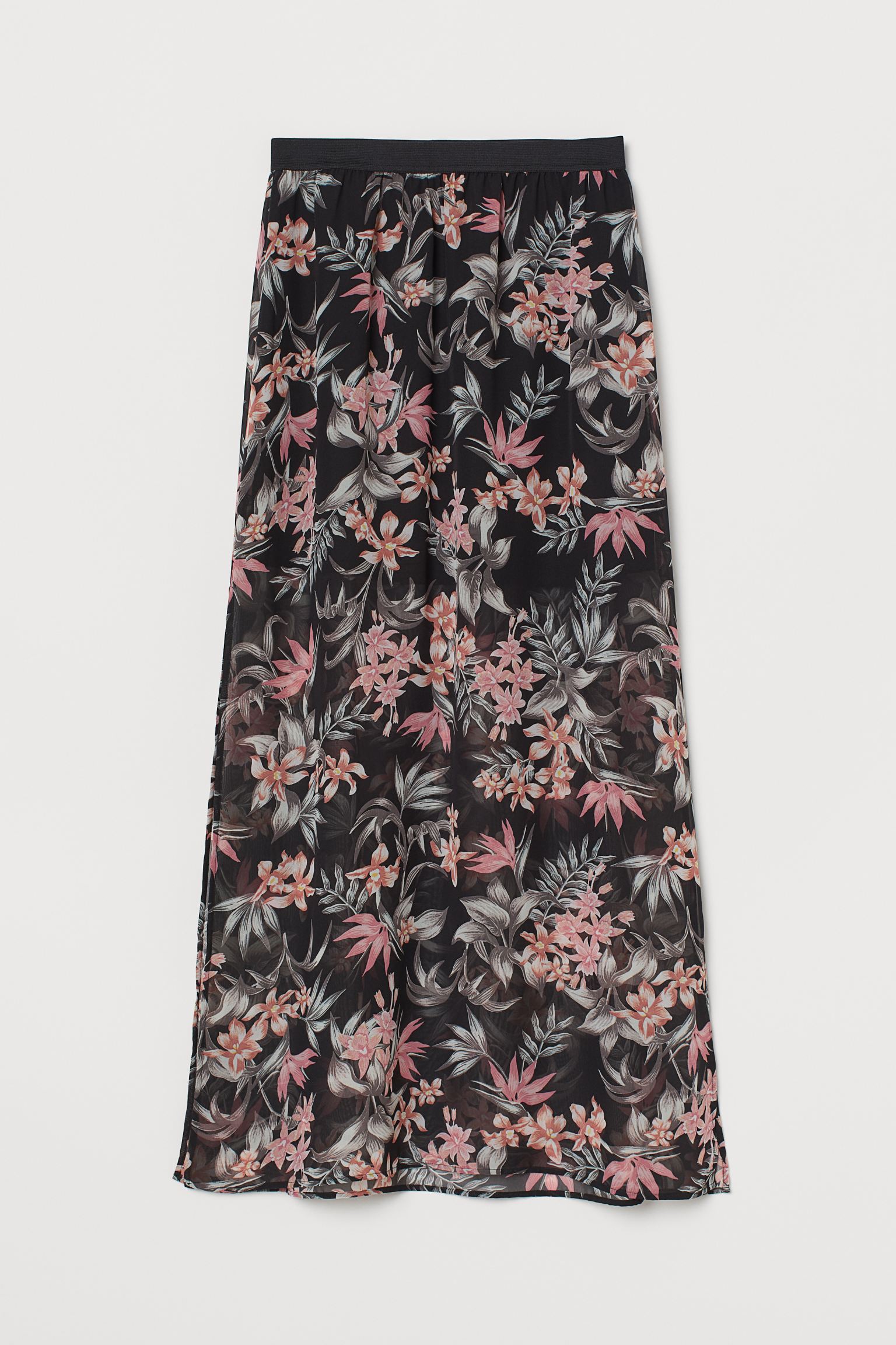 

Юбка H&M 36 черный цветы 18066813819