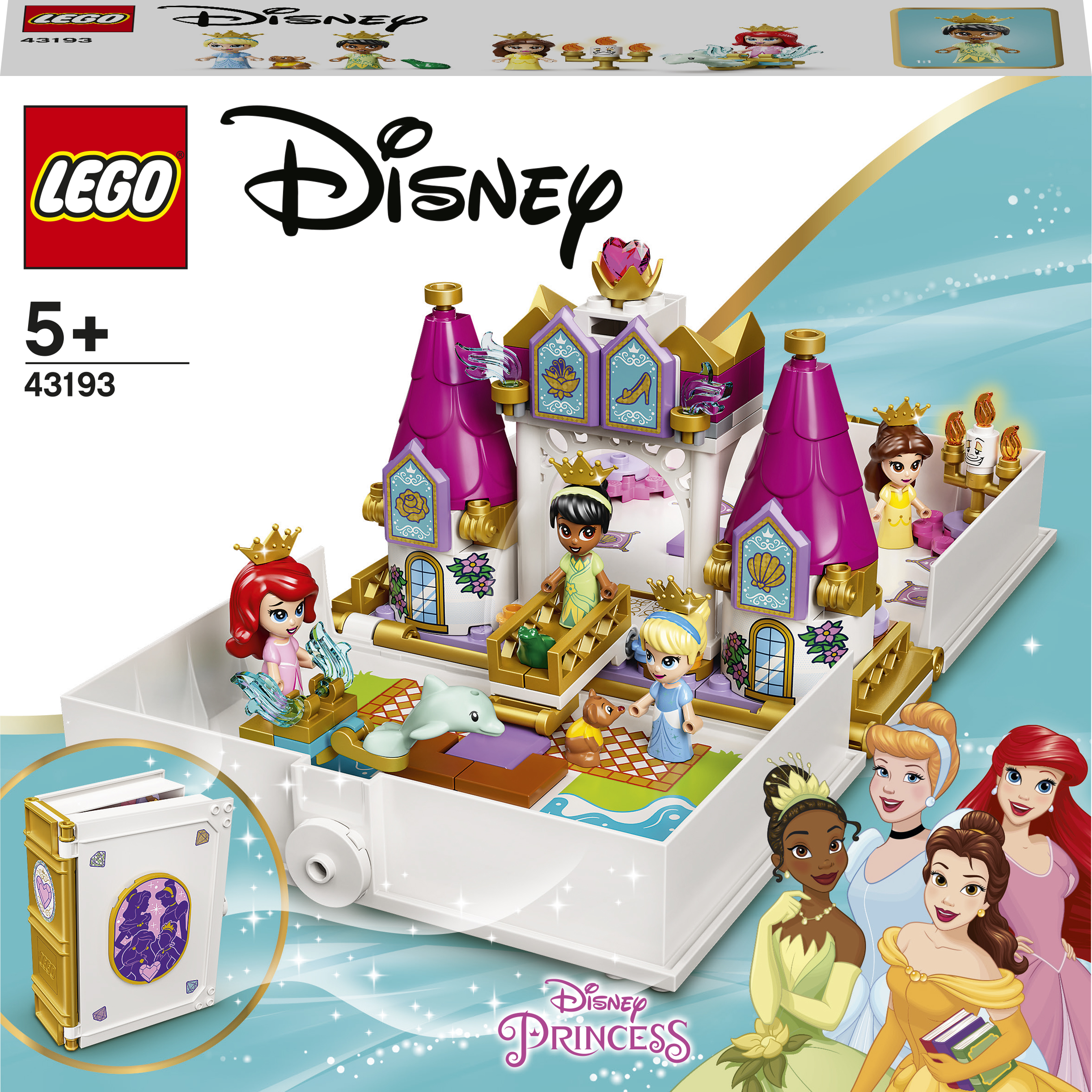 

Конструктор LEGO Disney Princess Книга сказочных приключений Ариэль, Белль, Золушки и Тианы 130 деталей (43193)