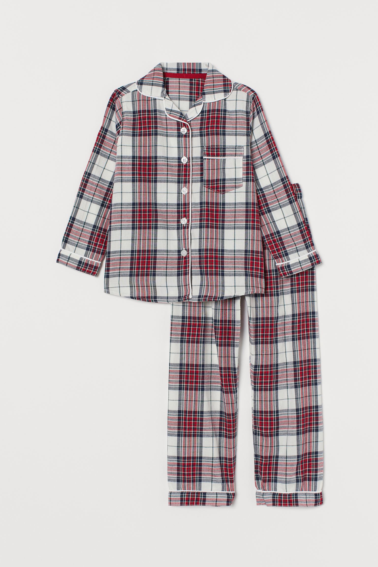 

Пижама (рубашка, брюки) H&M 98 104см бело красный клетка 21066571822