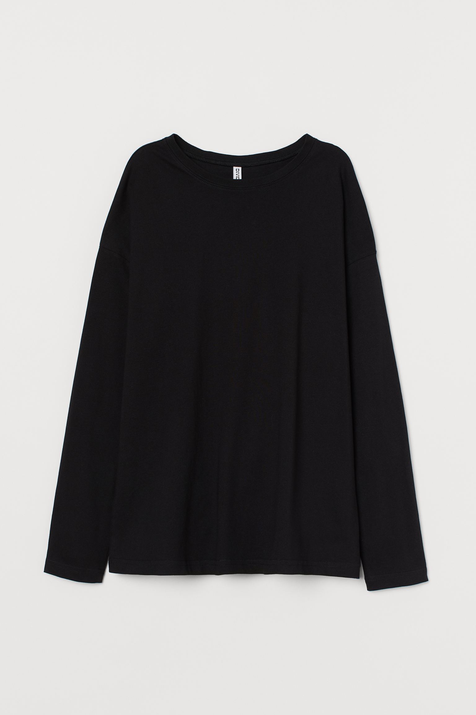 

Лонгслив H&M L черный 12068552391