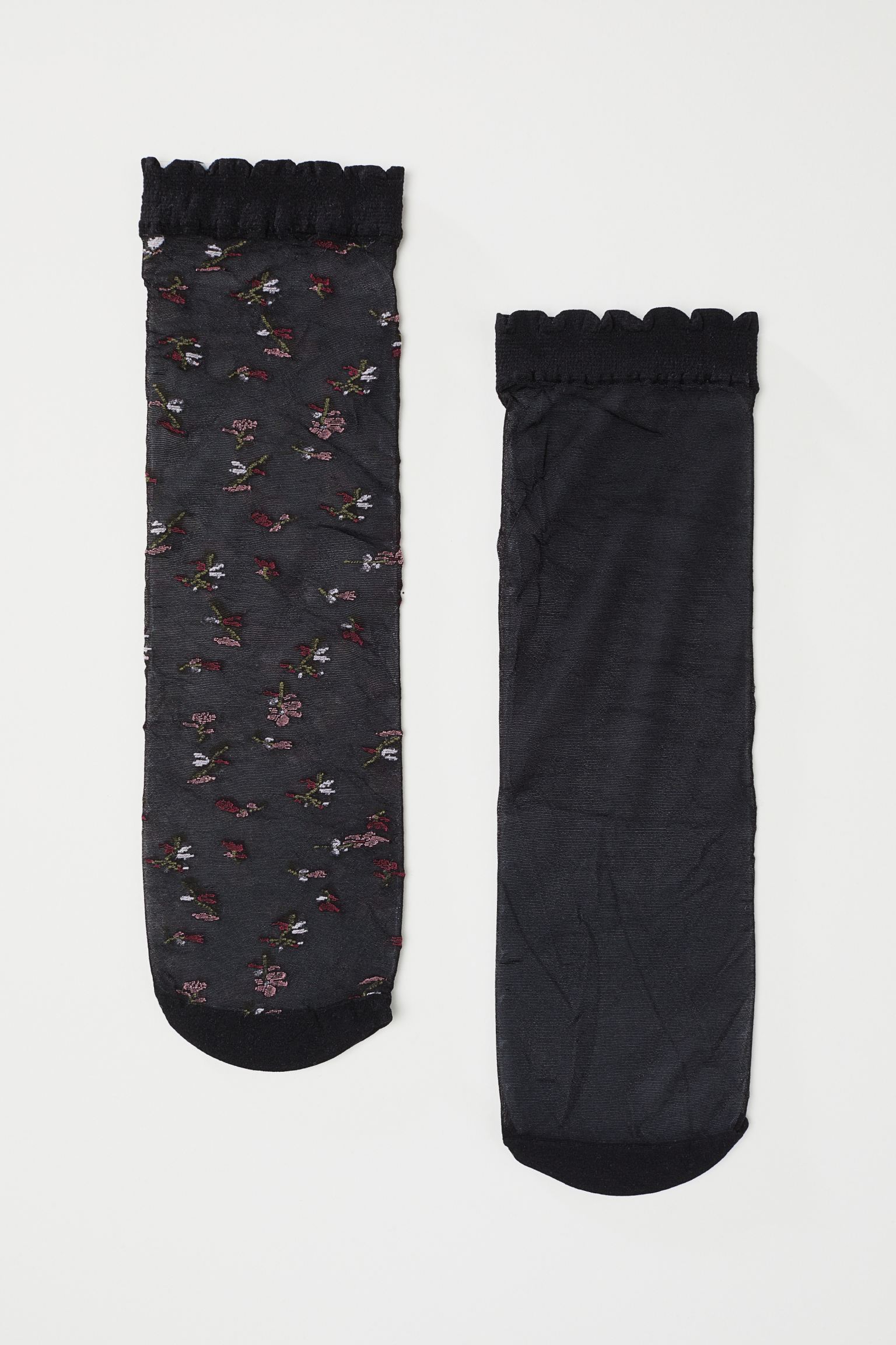 

Носки капроновые (2 пары) H&M 35 42 черный цветы 1407682899
