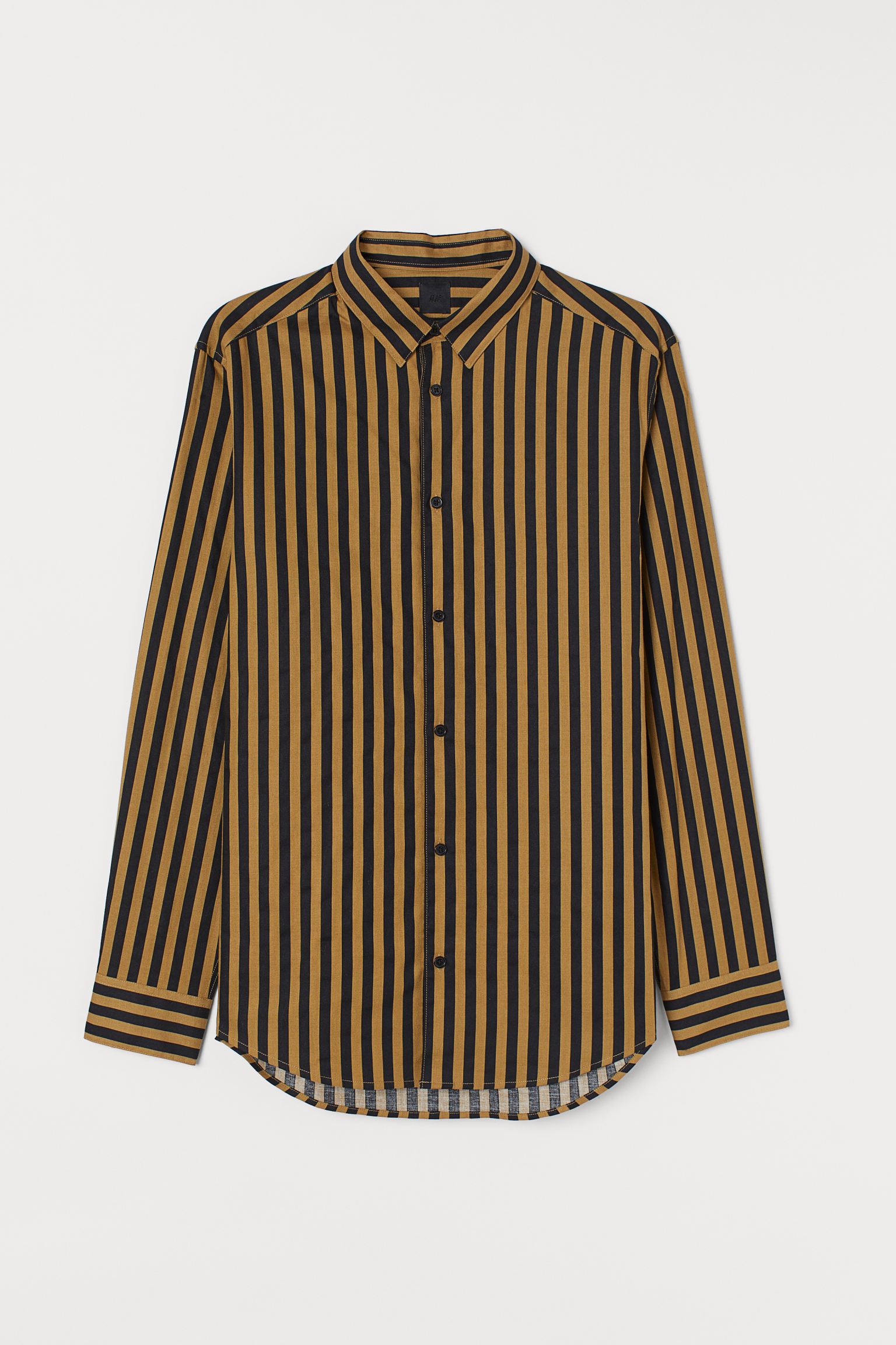 

Рубашка H&M M бежево черный полока 1307695322