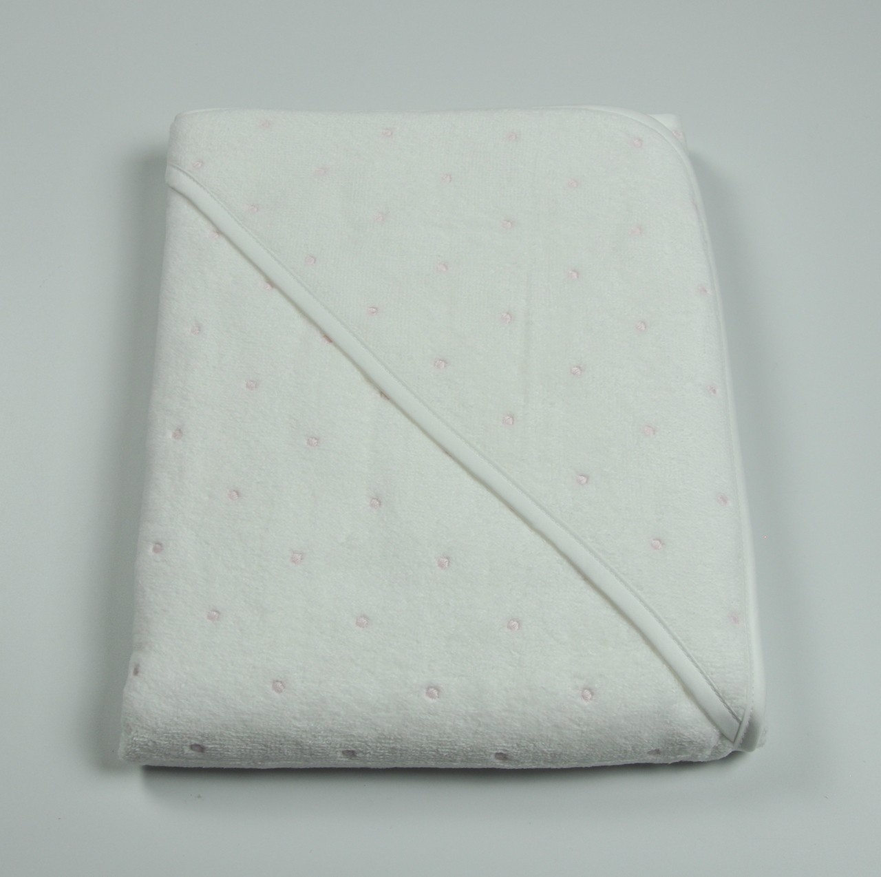 

Рушник з капюшоном BOVI Plumetis Pink 100x100 см Білий