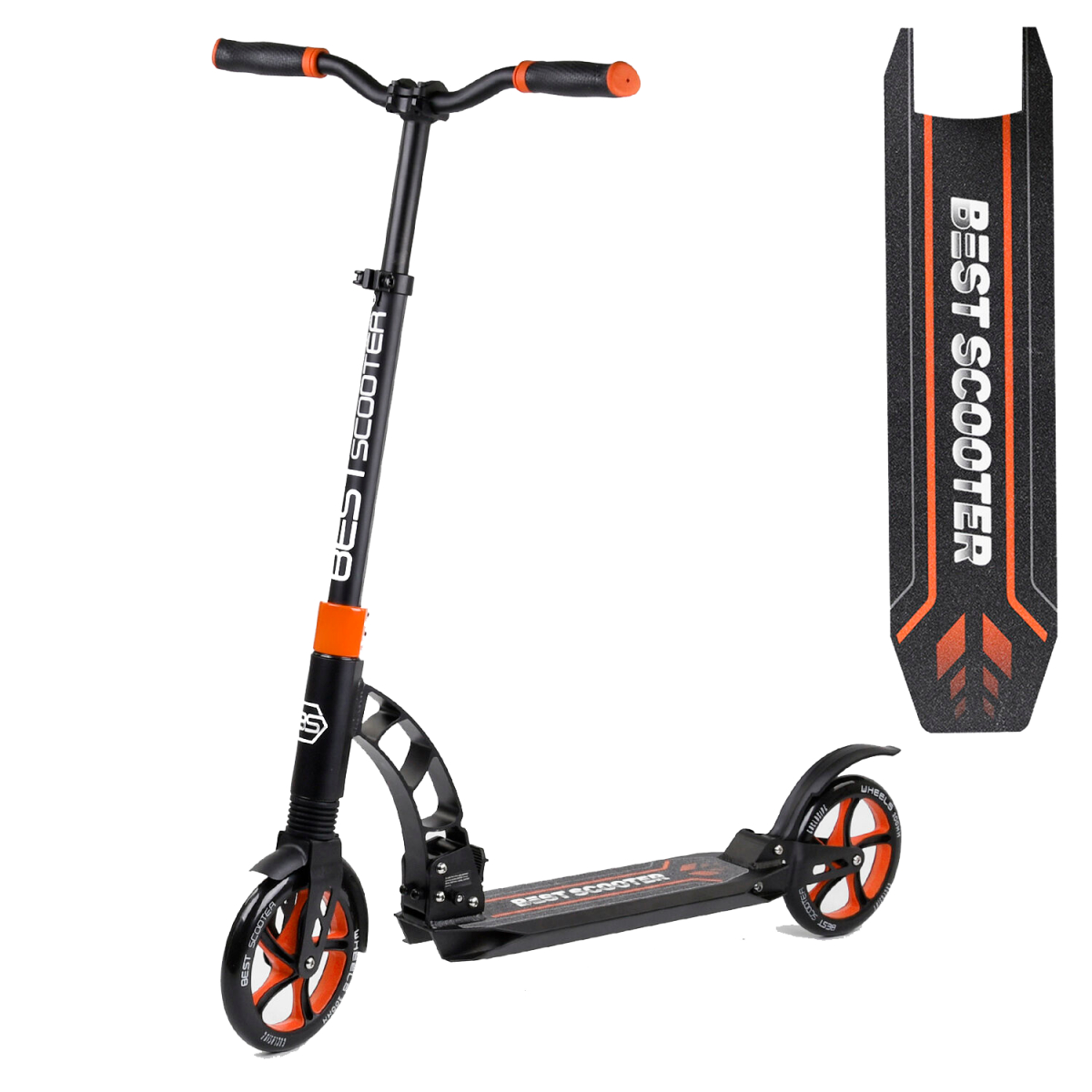 

Самокат двухколесный складной Best Scooter 23023 Черный с оранжевым