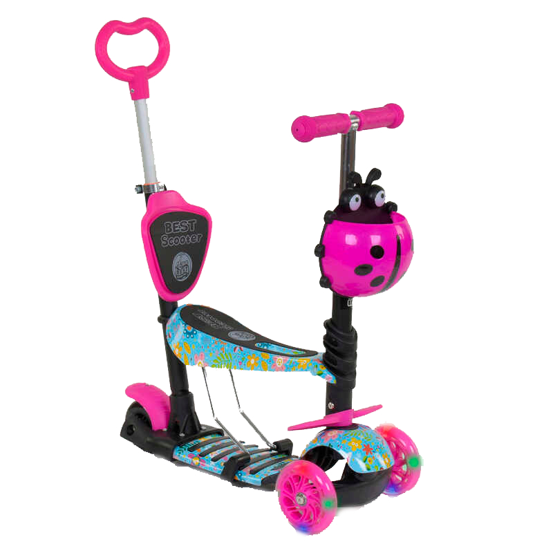 

Самокат 5в1 26901 Best Scooter, АБСТРАКЦИЯ, PU колеса, ПОДСВЕТКА КОЛЕС, в коробке
