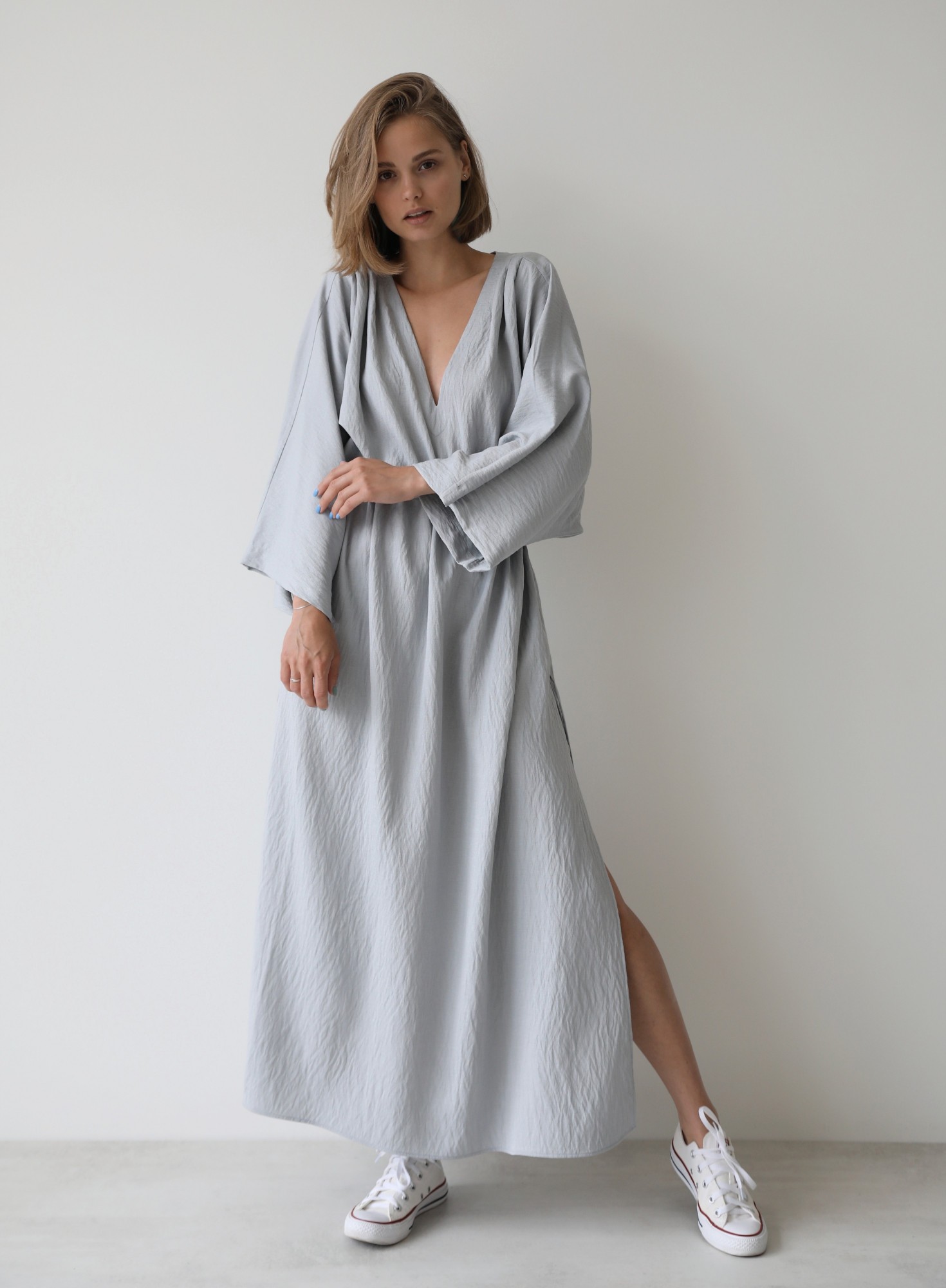 

Платье Stlkatin 000000706 серое one size кимоно