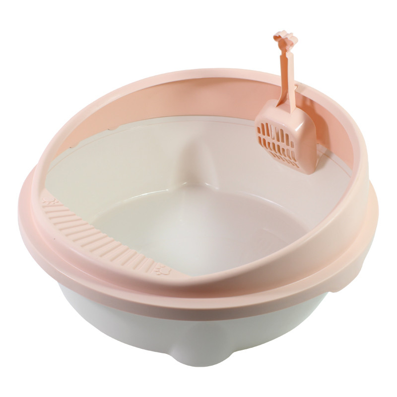 

Туалет-лоток для кошек с лопаткой Taotaopets 221115 Pink 49*45*22cm круглый (F_5523-17750)