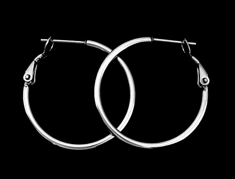 

Серьги кольца Stainless Steel Медицинское золото Родий 3 см. хст-037
