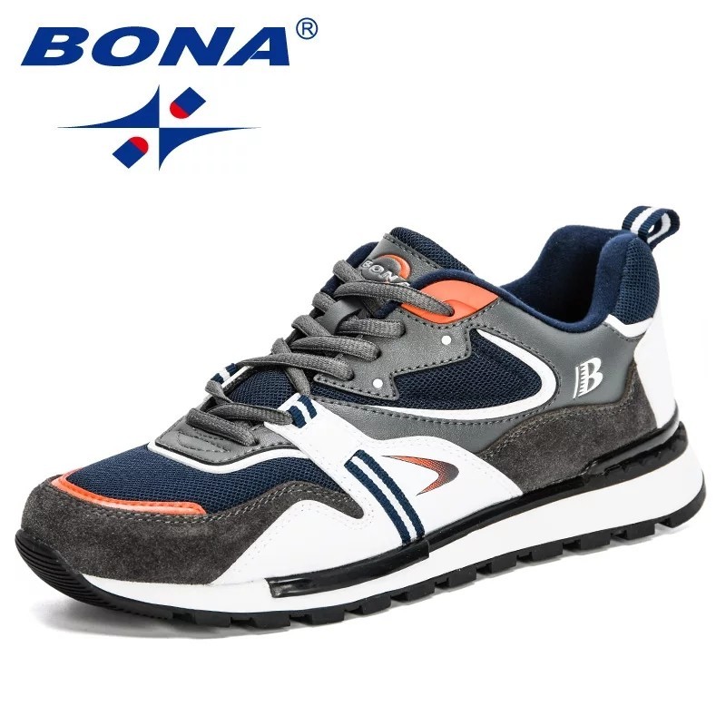 

Кроссовки мужские оригинальные Bona 35757 серый кожа текстиль замша 41р
