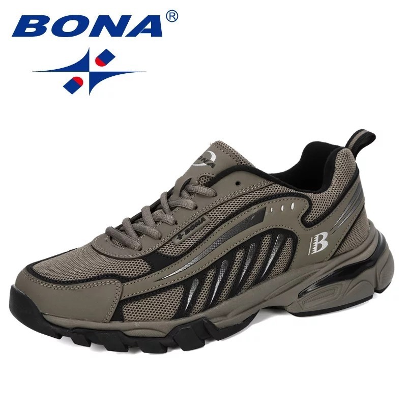 

Кроссовки мужские оригинальные Bona 35718-1 коричневые кожа текстиль 43р
