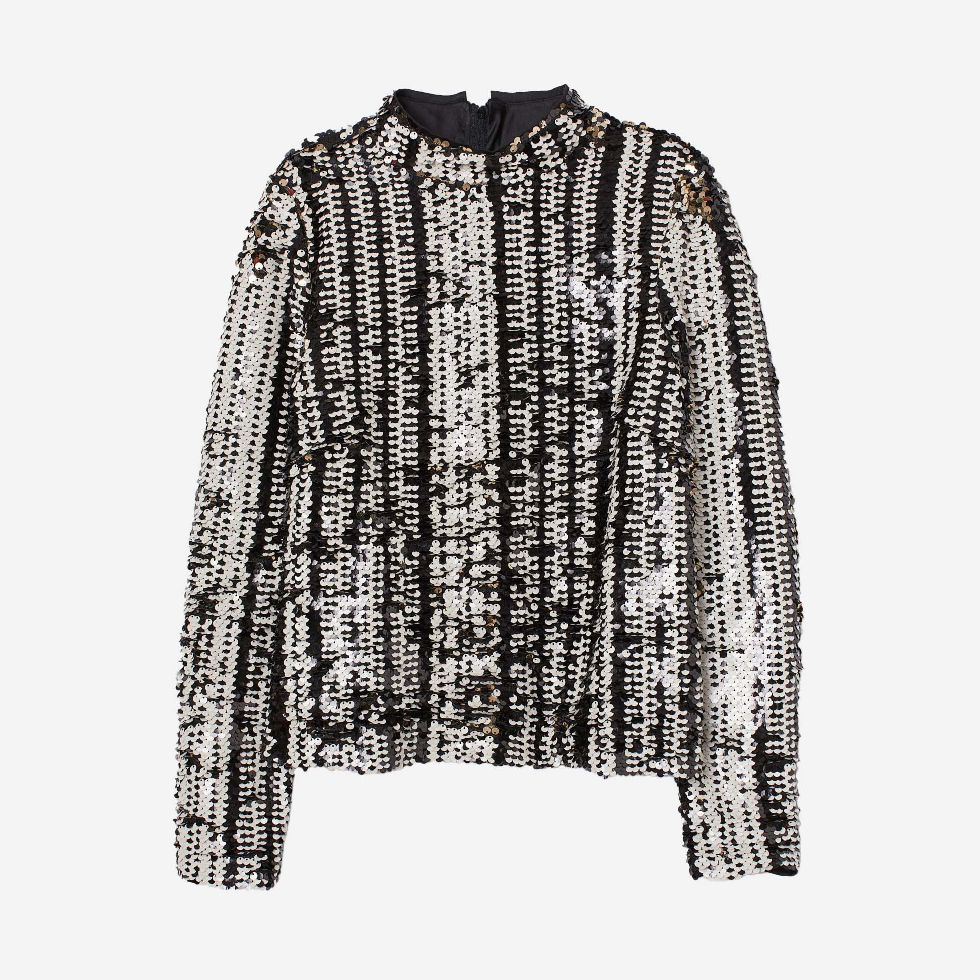 

Блузка H&M 8294390sdm  Черная с белым, Блузка H&M 8294390sdm 42 Черная с белым