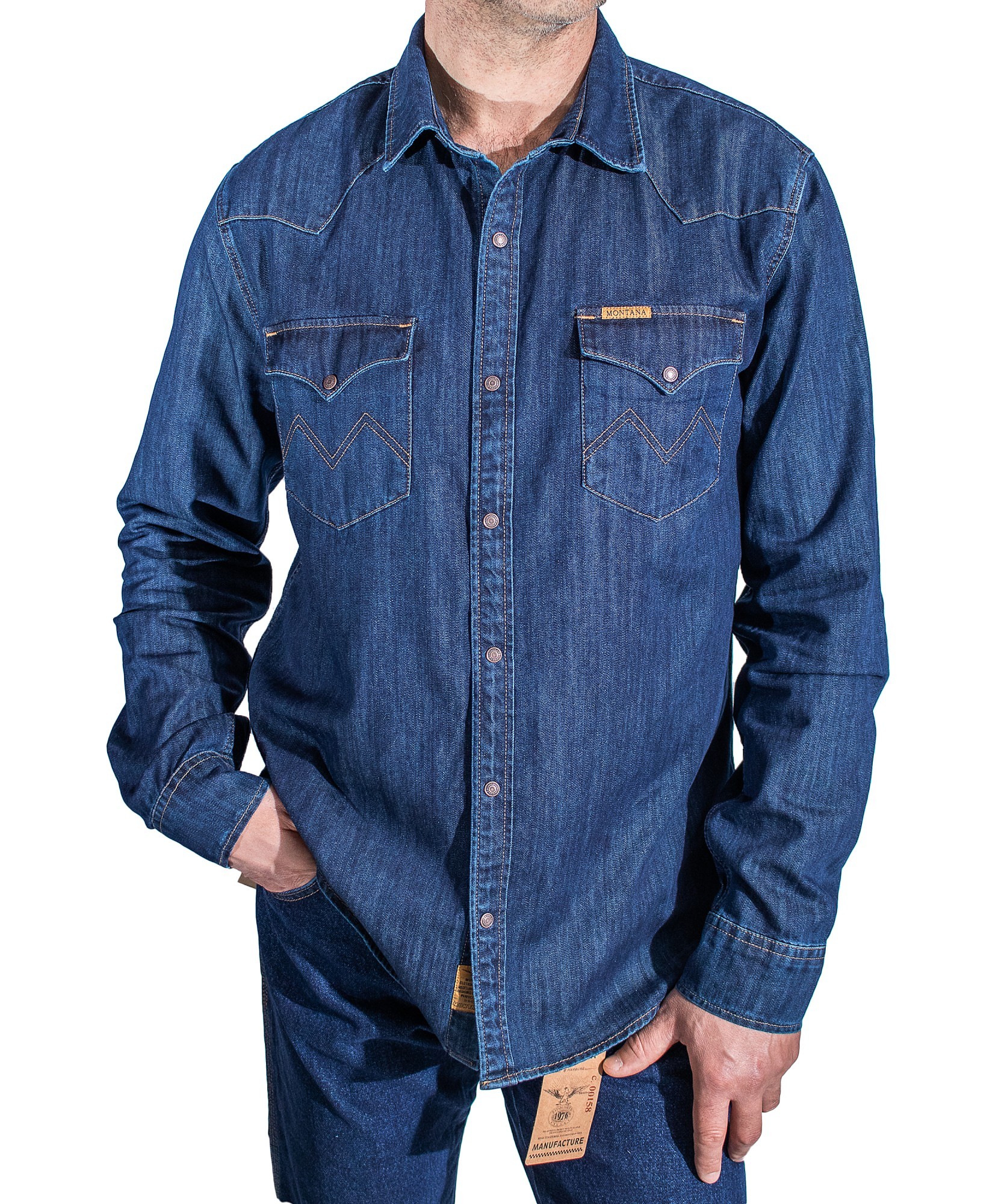 

Джинсовая рубашка MONTANA Blue Black 02  Синяя, Джинсовая рубашка MONTANA Blue Black 02 5XL Синяя