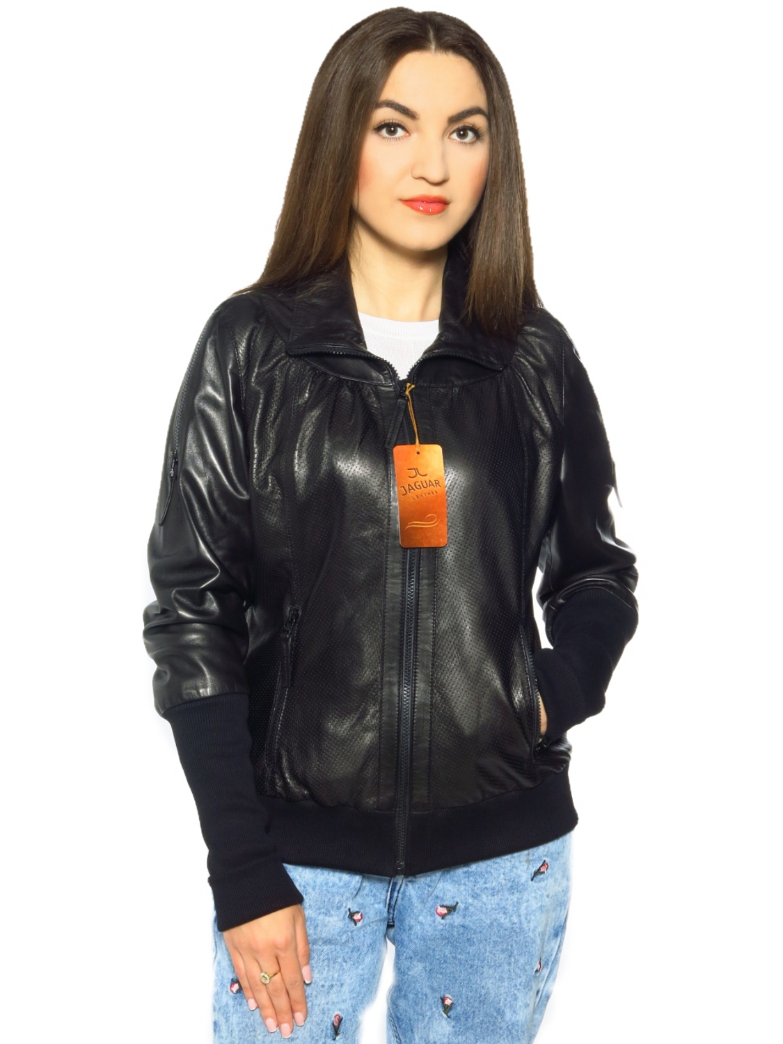 

Женская кожаная куртка Jaguar leather AM1227 M Черный