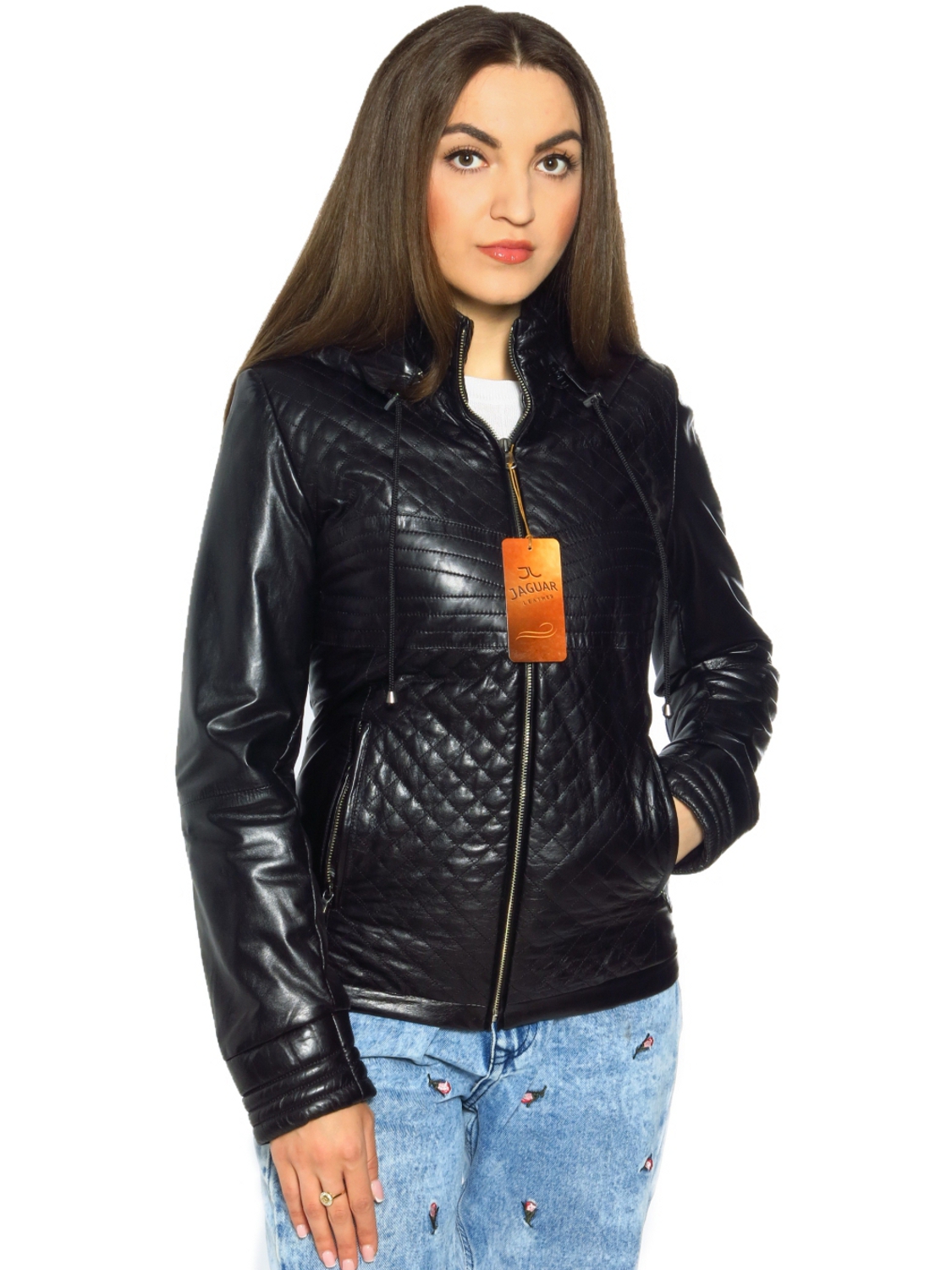 

Женская кожаная куртка Jaguar leather BEL2058 M Черный