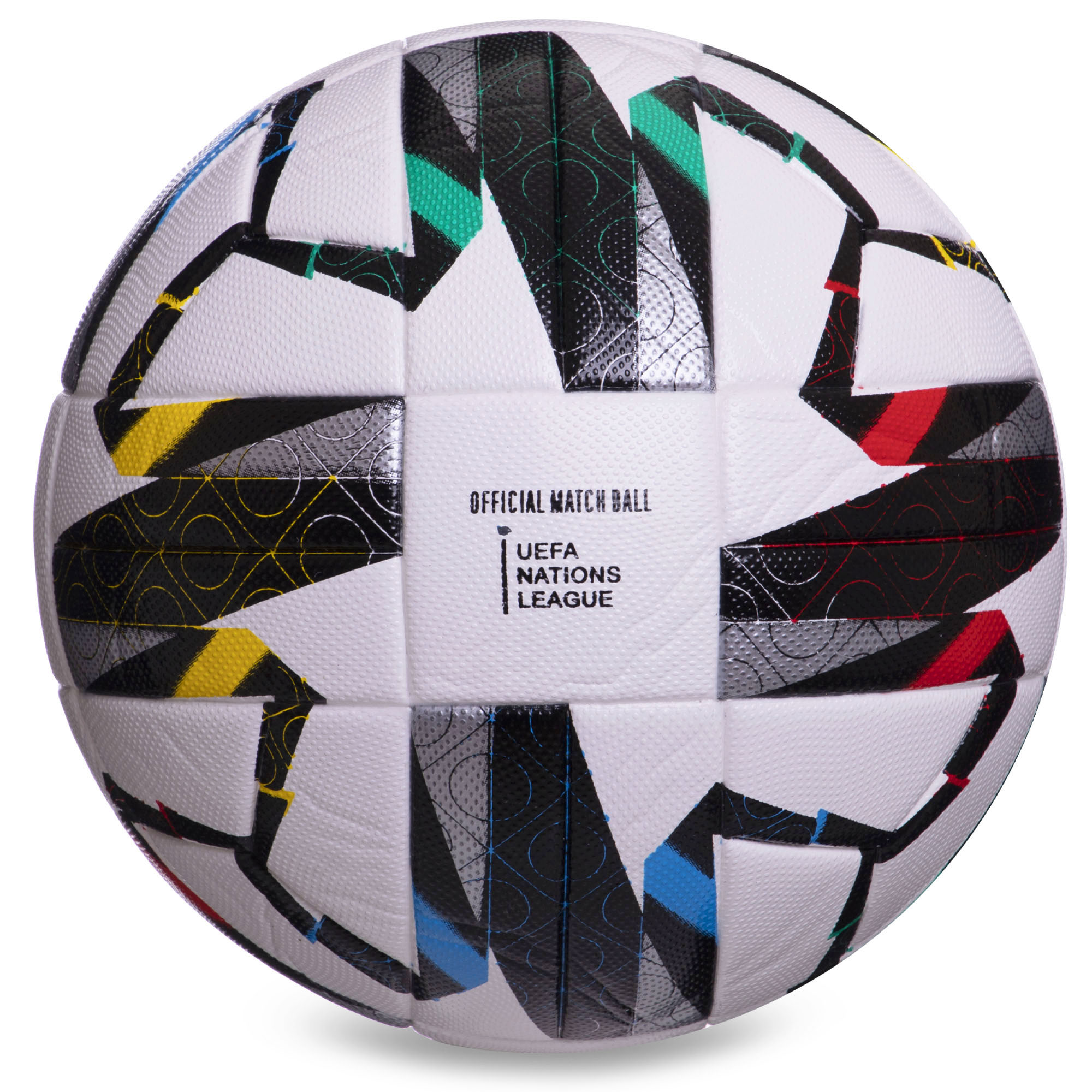 

Мяч футбольный ламинированный Клееный NATIONS LEAGUE 2020-2021 FB-2382 (№5, белый-черный)