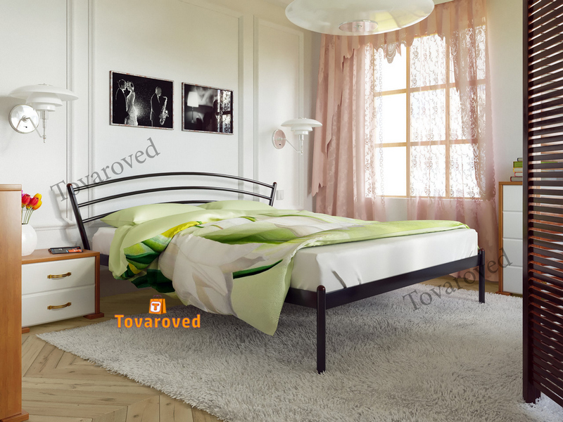 

Кровать полуторная металлическая 120х190 Метакам Марко-1 Черный матовый